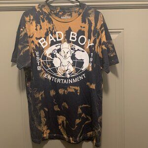 Bad Boy Entertainment Men's Brown and Black Logo Short Sleeve T-Shirt Large EUC